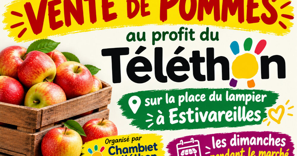 vente de pommes au profit du téléthon